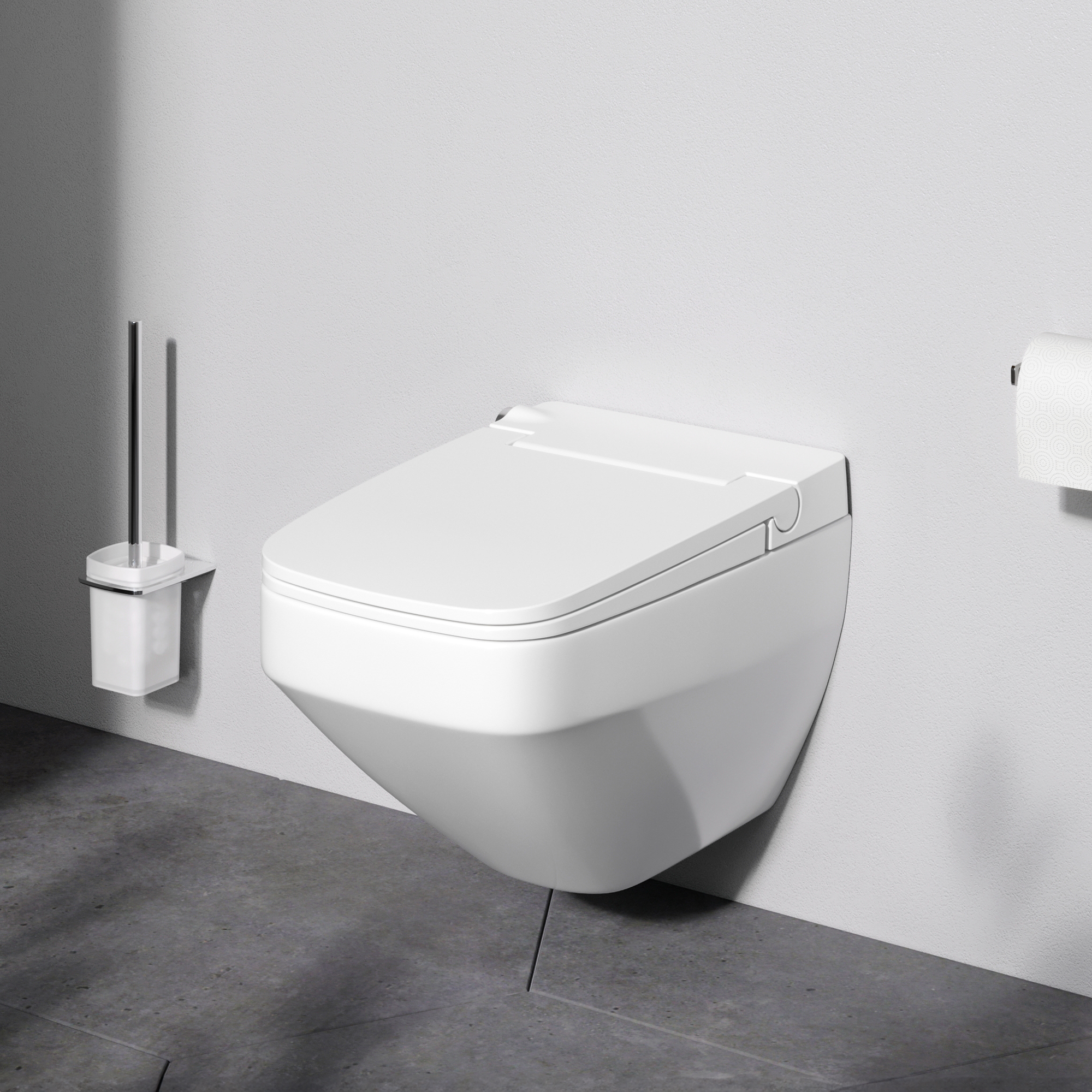 Унитаз подвесной безободковый, с электронной крышкой-биде